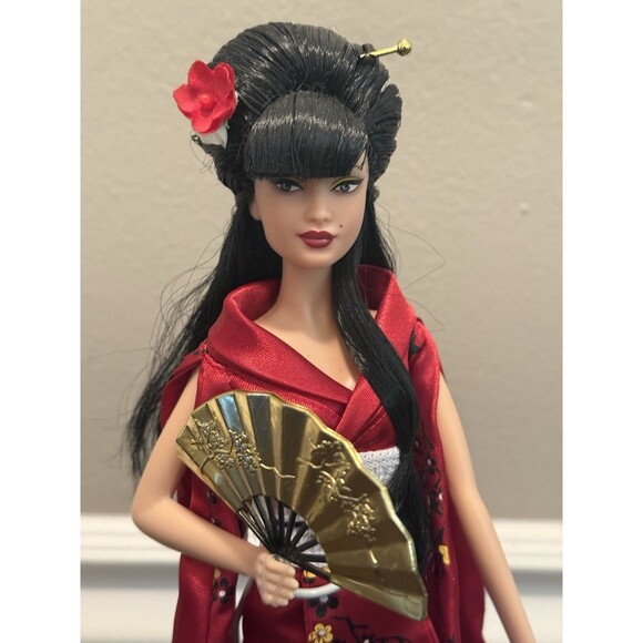 ❌2010 Lot JAPAN DOLLS OF THE WORLD Barbie & Samurai Ken❌Collectors Set❌w/stands❌ - Picture 7 of 10